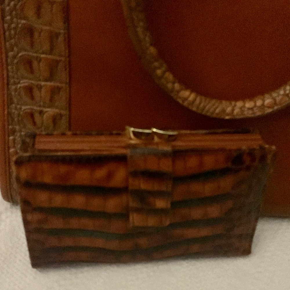 RARE Brahmin Vintage Handmade Brûlée Tuscan Satchel+Wallet Set w/Dust Bag